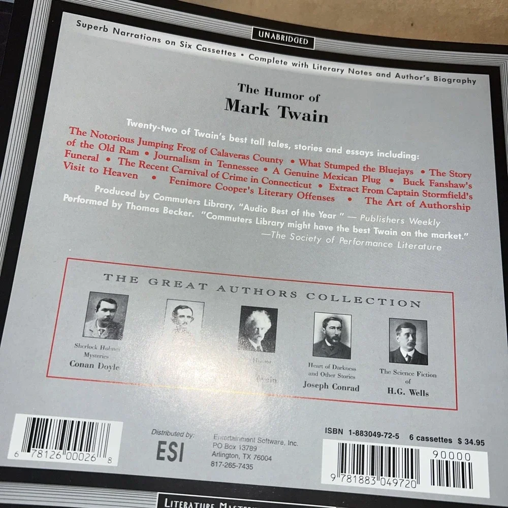 Great Authors Ser.: Mark Twain Set : The Humor of Mark Twain by Mark Twain...